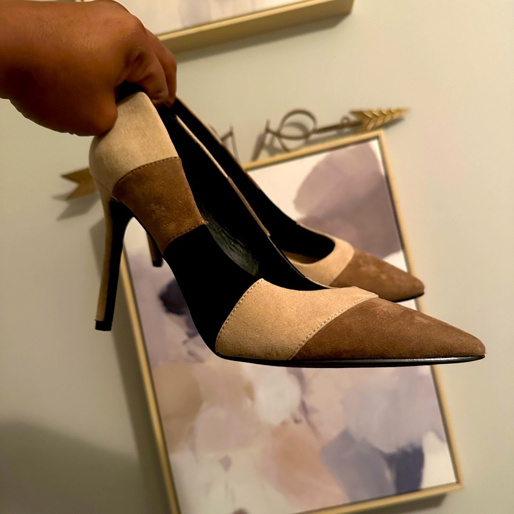 Black and tan heels